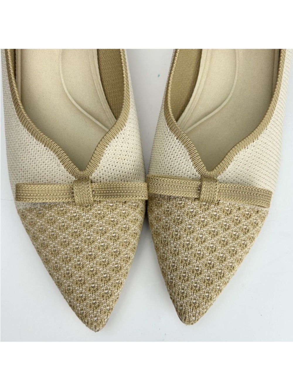 Vivaia Serena Pointed Toe Bow Detail Cream Ivory Slip On Kitten Heel EU 42 - Picture 4 of 14